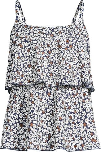 Lands' End Women's Scoop Neck Tiered Tankini Swimsuit Top in Saudi Arabia