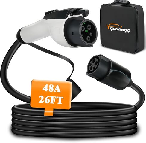 Extension Cable Compatible with All SAE J1772 EV Chargers, 21ft Max 250V 48A EV Charging Cable Extension for Home and Outdoor Electric Car Charging(UL Listed Cable) in Kuwait