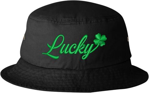 Go All Out Lucky with Shamrock St. Patricks Day 4 Leaf Clover Bucket Ponytail Visor Embroidered Cap Dad Hat in Saudi Arabia