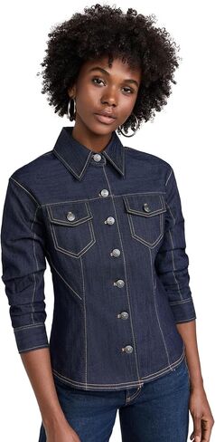 Cinq à Sept Women's Denim Scrunched Canyon Jacket in Saudi Arabia