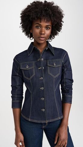Cinq à Sept Women's Denim Scrunched Canyon Jacket in Saudi Arabia