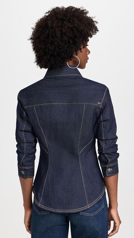 Cinq à Sept Women's Denim Scrunched Canyon Jacket in Saudi Arabia
