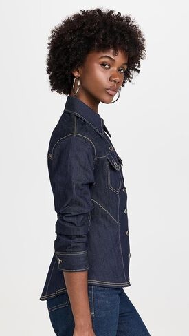 Cinq à Sept Women's Denim Scrunched Canyon Jacket in Saudi Arabia