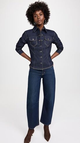Cinq à Sept Women's Denim Scrunched Canyon Jacket in Saudi Arabia