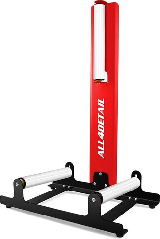 360° Rolling Wheel Detailing Stand, Heavy Duty Wheel Cleaning Stand for Wheel Tire Rim Cleaning Ceramic Coating, Red in Saudi Arabia