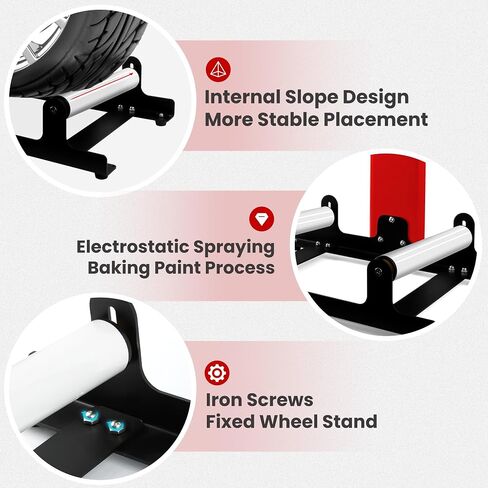 360° Rolling Wheel Detailing Stand, Heavy Duty Wheel Cleaning Stand for Wheel Tire Rim Cleaning Ceramic Coating, Red in Saudi Arabia