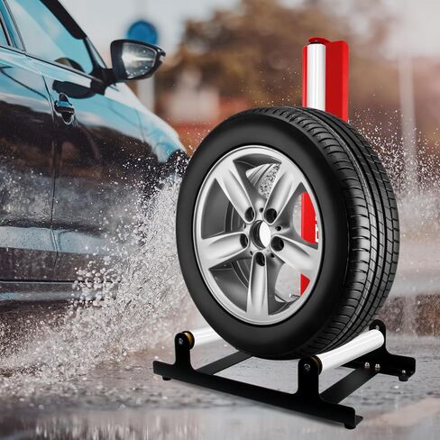 360° Rolling Wheel Detailing Stand, Heavy Duty Wheel Cleaning Stand for Wheel Tire Rim Cleaning Ceramic Coating, Red in Saudi Arabia