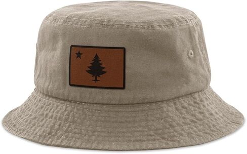 Vintage Maine Flag Leather Patch Bucket Hat in Saudi Arabia