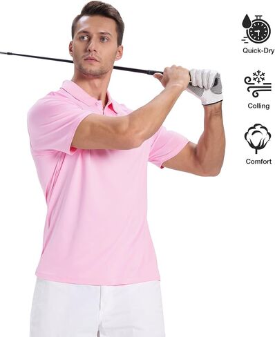 ZITY 5 Pack Mens Polo Shirts Short Sleeve Casual Performance Moisture Wicking Golf Shirt in Kuwait