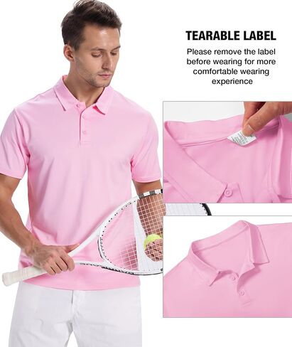 ZITY 5 Pack Mens Polo Shirts Short Sleeve Casual Performance Moisture Wicking Golf Shirt in Kuwait
