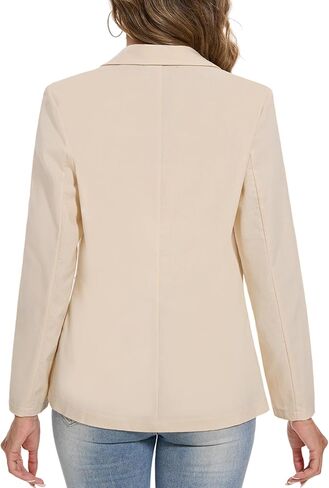 MINTLIMIT Womens Linen Cotton Blazer Casual Long Sleeve Button Front Lightweight Spring Summer Jacket Blazers with Pockets in Saudi Arabia