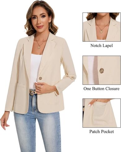 MINTLIMIT Womens Linen Cotton Blazer Casual Long Sleeve Button Front Lightweight Spring Summer Jacket Blazers with Pockets in Saudi Arabia
