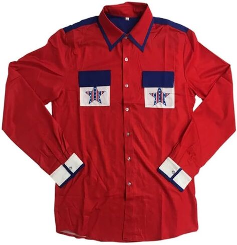 Roy Munson Bowling Shirt - Costume & Everyday Wear Long Sleeve Button Up - 90s Bowler Comedy Movie - Red White & Blue in Saudi Arabia