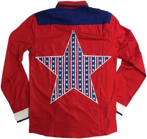 Roy Munson Bowling Shirt - Costume & Everyday Wear Long Sleeve Button Up - 90s Bowler Comedy Movie - Red White & Blue in Saudi Arabia