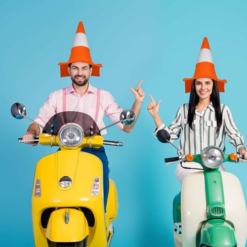 Orange White Traffic Cone Hat for Men Women Kids Halloween Party Dress up in Kuwait