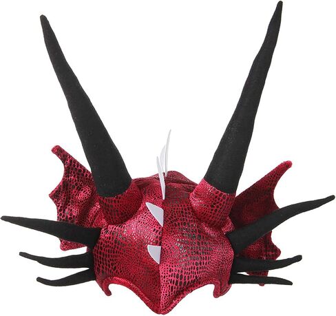 Soft Horned Dragon Costume Hat Accessory - Adjustable Hat with Fiberfill-Stuffed Horns in Saudi Arabia