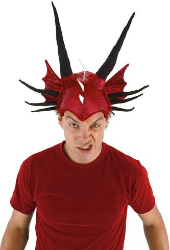Soft Horned Dragon Costume Hat Accessory - Adjustable Hat with Fiberfill-Stuffed Horns in Saudi Arabia