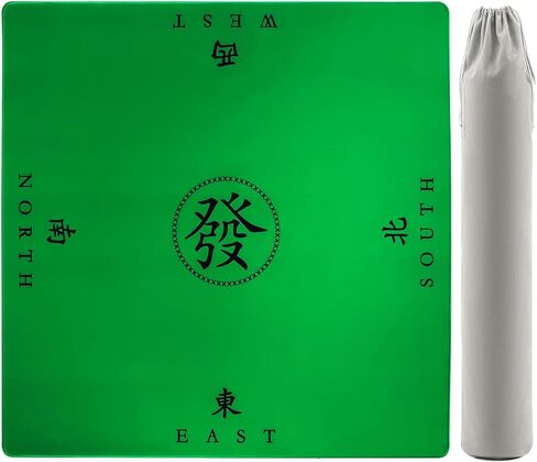 Mahjong Mat, Anti Slip and Noise Reduction Table Cover for Mahjong, Poker, Card Games, Board Games, Slip Resistant Mat(Green) (100cm（39.37in）) in Kuwait