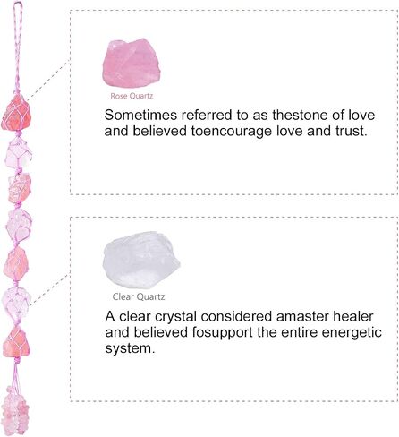 Runyangshi Natural Crystal Black Tourmaline&Clear Quartz Rough Stone Hanging Ornament with Chip Stones Tassels Reiki Healing Meditation Energy Balance Yoga Home Decor Gift in Saudi Arabia