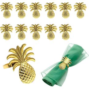 Pineapple Napkin Rings Set of 12 Gold Fruit Napkin Rings Bulk for Christmas Thanksgiving Easter Birthday Party Wedding Daily Use in Kuwait