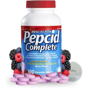 Complete Chewable Acid Reducer - Heartburn Ease, Acid Reflux Reducer, Heartburn Chews, 100ct Antacid Tablets Chewable On The Go Pill Case (Berry) in Saudi Arabia