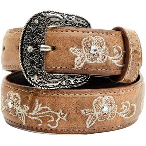 Shyanne Girls' Little Lasy Floral Western Belt - SGAFA22BT1-BROWN 26 in Saudi Arabia