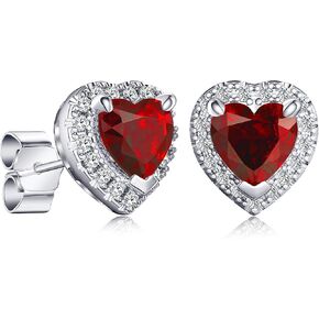 2.32CT aricsstone Stud Strings ، الأحجار الكريمة على شكل قلب مع هالو ، فضية جنيه إسترليني مع vermeil الذهب الأبيض 14K ، الانتهاء من روديوم in Kuwait