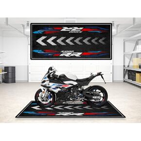 حصيرة المرآب لنموذج الدراجات النارية S1000RR ، حصيرة مواقف ، حصيرة الحفرة ، السجاد غير القابل للغسل غير القابل للانزلاق وسجاد أرضية صالة العرض (أبيض فاتح - M Motorsport ، الحجم 1: 86.6 × 39.4/220 × 100 سم) in Kuwait