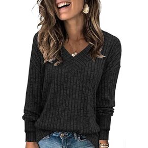 قمم المرأة سقوط سترات الأزياء سترات طويلة الأكمام الخامس من رقبة بلوزات العرقلة غير الرسمية ملابس الشتاء 2025 in Kuwait