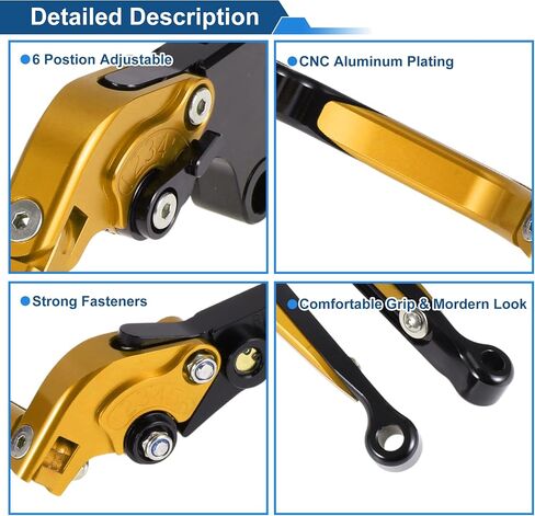 Short Long Brake Clutch Levers for Yamaha YZF R1 15-22 Adjustable Motorcycle Handlebar Brake Lever Aluminum Alloy Titanium Handle Black End in Saudi Arabia