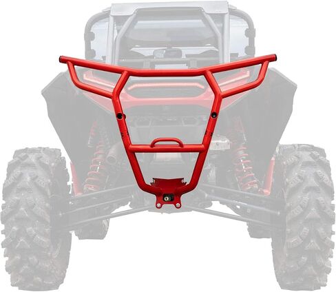 SuperATV Rear Bumper for 2018-2021 Polaris RZR XP Turbo S / 2019-2021 RZR XP 4 Turbo S - Wrinkle Black - UV Resistant Powder Coating - Made of Heavy Duty Steel Tubing - Built-In Tow Point in Saudi Arabia