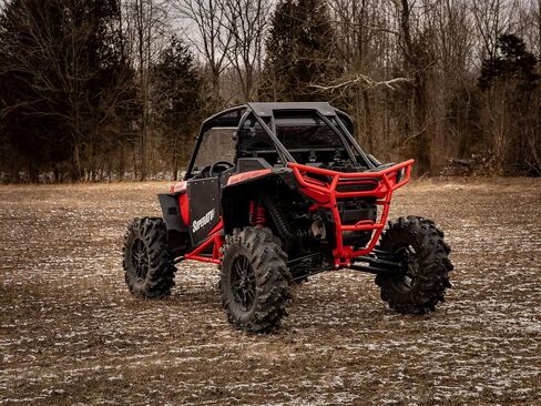 SuperATV Rear Bumper for 2018-2021 Polaris RZR XP Turbo S / 2019-2021 RZR XP 4 Turbo S - Wrinkle Black - UV Resistant Powder Coating - Made of Heavy Duty Steel Tubing - Built-In Tow Point in Saudi Arabia