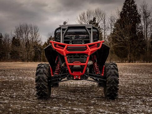 SuperATV Rear Bumper for 2018-2021 Polaris RZR XP Turbo S / 2019-2021 RZR XP 4 Turbo S - Wrinkle Black - UV Resistant Powder Coating - Made of Heavy Duty Steel Tubing - Built-In Tow Point in Saudi Arabia