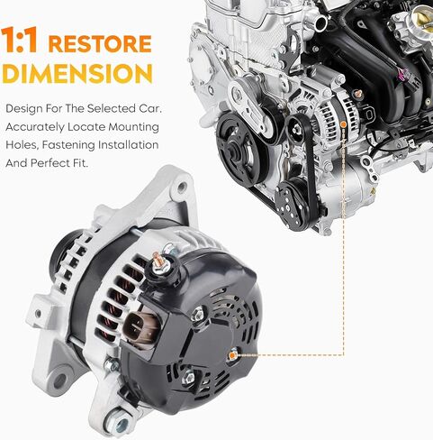 المولد لـ Toyota Corolla L4 1.8L 2009-2013 ، Scion XD 2008-2014 1.8L L4 ، 104210-2800 ، 104210-2801 ، 104210-5480 ، 27060-0T040 ، 27060-041 ، 27060-37040 ، 8897507 in Saudi Arabia