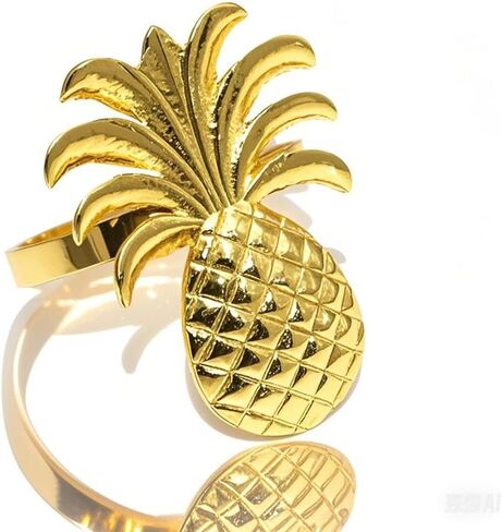 Pineapple Napkin Rings Set of 12 Gold Fruit Napkin Rings Bulk for Christmas Thanksgiving Easter Birthday Party Wedding Daily Use in Kuwait