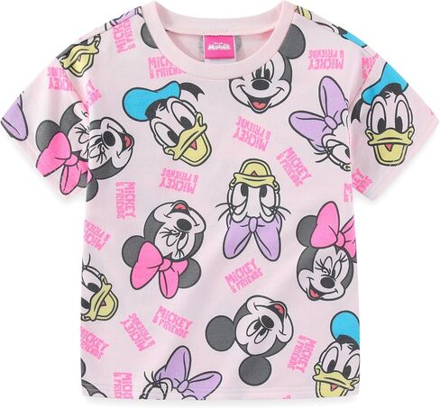 Disney Mickey Mouse & Friends Girls 2-Piece French Terry T-Shirt and Shorts Set for Big Kids in Saudi Arabia