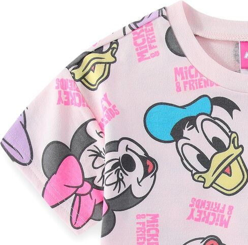 Disney Mickey Mouse & Friends Girls 2-Piece French Terry T-Shirt and Shorts Set for Big Kids in Saudi Arabia