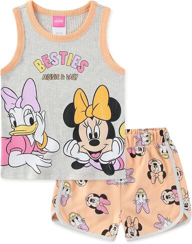Disney Minnie Mouse and Daisy Duck Girls Ribbed Tank Top and Shorts Set for Big Kids in Saudi Arabia