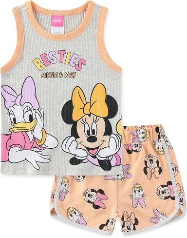 Disney Minnie Mouse and Daisy Duck Girls Ribbed Tank Top and Shorts Set for Big Kids in Saudi Arabia
