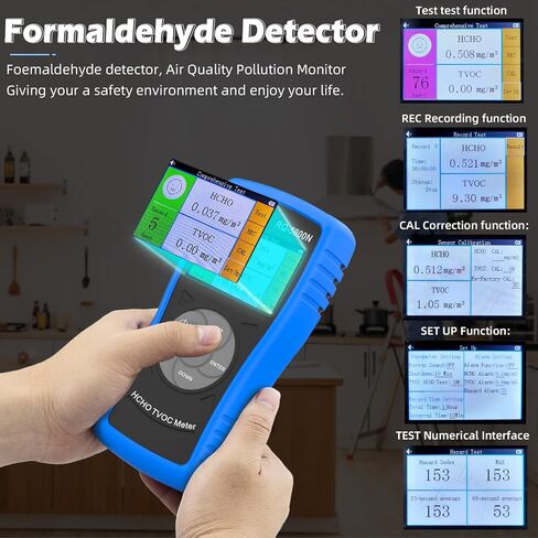 Air Quality Monitor Dust Particle Counter Indoor, Home Air Quality Sensitivity Test 6-Channel Pm0.3/0.5/1.0/2.5/5/10 Um Tester with Temperature/Humidity Monitor/USB Recharge Data Transfer/Storage in Kuwait