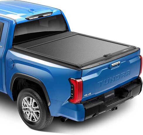 تغطية Tonneau القابلة للسحب تناسب 2014-2025 سرير شاحنة Toyota Tundra مع نظام السكك الحديدية (5.5 قدم) in Saudi Arabia