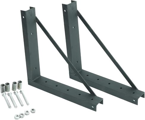 Underbody Truck Tool Box Mounting Brackets Kit, Welded Formed Steel Mounting Brackets with Screws Spacers and Sleeves Bolts for Underbody Truck Bed Tool Box, 17.7X 17.7 Inch, Set of 2 in Kuwait