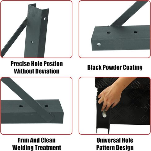 Underbody Truck Tool Box Mounting Brackets Kit, Welded Formed Steel Mounting Brackets with Screws Spacers and Sleeves Bolts for Underbody Truck Bed Tool Box, 17.7X 17.7 Inch, Set of 2 in Kuwait