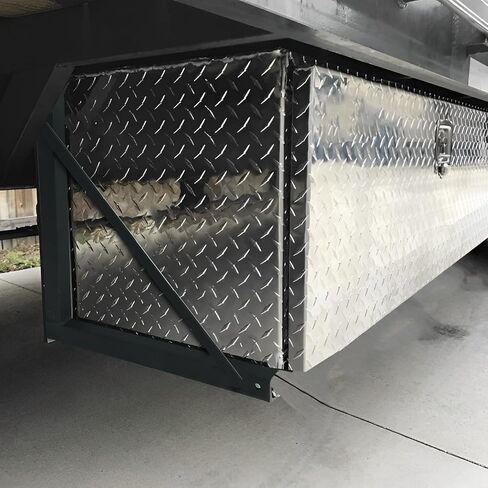 Underbody Truck Tool Box Mounting Brackets Kit, Welded Formed Steel Mounting Brackets with Screws Spacers and Sleeves Bolts for Underbody Truck Bed Tool Box, 17.7X 17.7 Inch, Set of 2 in Kuwait