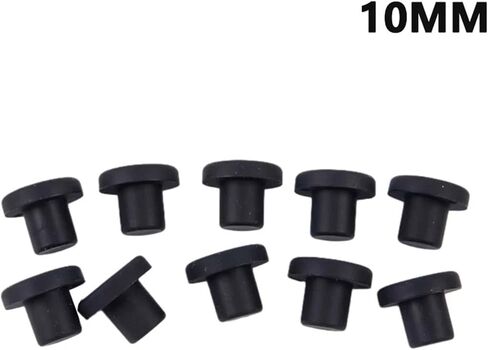 10pcs/مجموعة أغطية ثقب المطاط الصلبة الأسود 3-12 ملم مقابس ختم مقاومة عالية درجة الحرارة (10 مم) in Kuwait