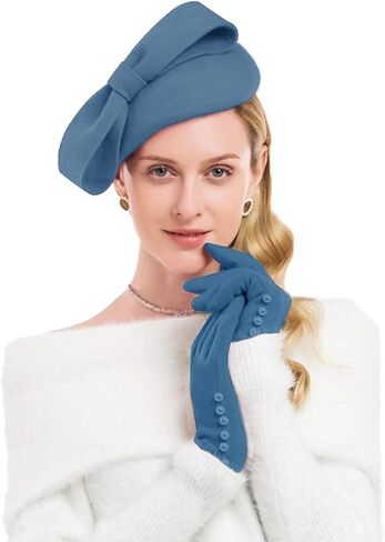 British Style Pillbox Hat Women Church Wedding Winter Vintage Fascinator Beret 100% Wool Felt Hat with Veil in Kuwait