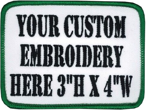 3in X 4in Custom Personalized Embroidered Patch for Workshirt or Uniforms. Black with Black Border. Up to 3 Lines of Text, Made in Wisconsin. in Kuwait