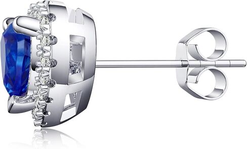 2.32CT aricsstone Stud Strings ، الأحجار الكريمة على شكل قلب مع هالو ، فضية جنيه إسترليني مع vermeil الذهب الأبيض 14K ، الانتهاء من روديوم in Kuwait