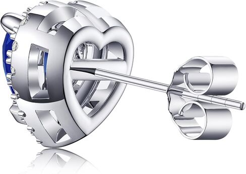 2.32CT aricsstone Stud Strings ، الأحجار الكريمة على شكل قلب مع هالو ، فضية جنيه إسترليني مع vermeil الذهب الأبيض 14K ، الانتهاء من روديوم in Kuwait