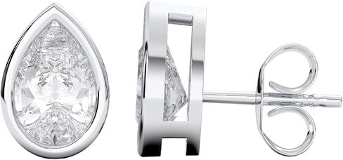 Pear Shape EF/VVS-VS Moissanite Stud Earring For Women With Push Back in Kuwait